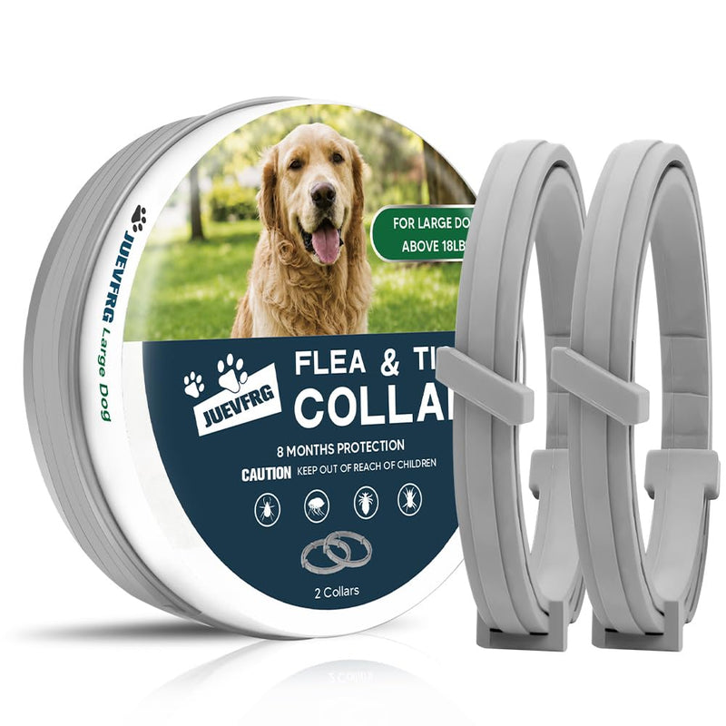 Dog Flea Collar, Flea Collars for Dogs, Natural Flea Tick Collar, 8 Months Protection, Adjustable Size, Easy to Use,2P