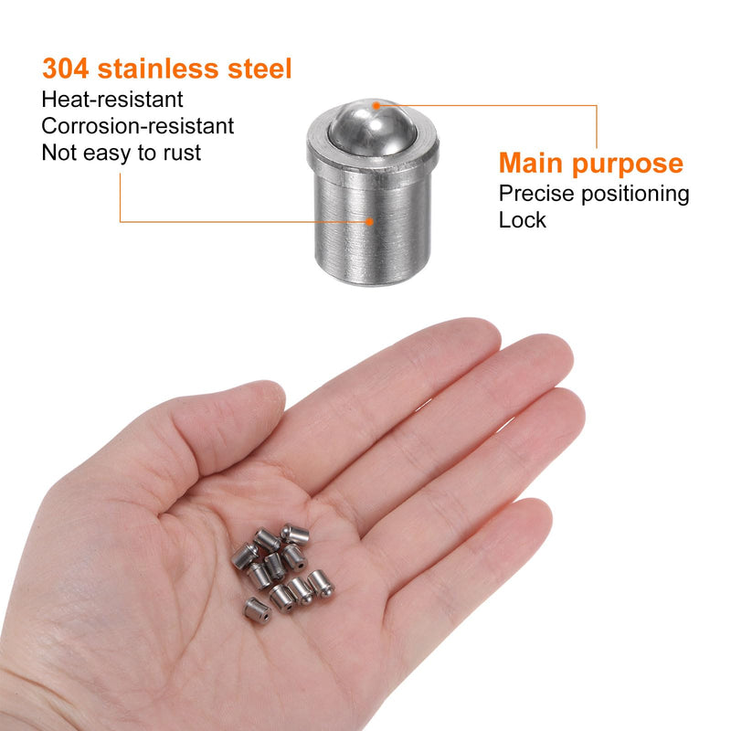 HARFINGTON 30pcs Ball Point Spring Plungers 4x5mm 304 Stainless Steel Precision Positioning Beads Ball Spring Plungers Ball Catch Latch for Door Cupboard Mechanical Devices Clamps Furniture