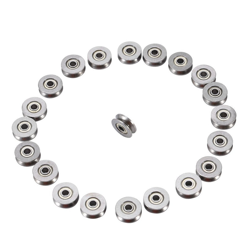 20pcs V623ZZ Miniature Steel V- Pulley Rail Ball Bearing Miniature Pulley Bearing Pulley 3x12x4mm for Rail Track Liner Motion System - NewNest Australia