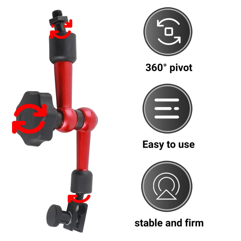 Magnetic Base Holder for Test Indicator M5 Thread Universal Flexible Arm Stand for Dial Indicator