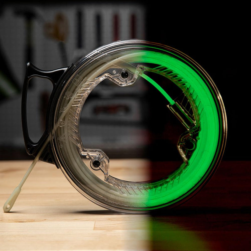 Klein Tools 50550 20-Foot Glow In The Dark Fish Tape, Made in USA, Fiberglass with Nylon Tip and Stainless-Steel Connector for Fish Rod Attachments 20-foot Glow Fishtape