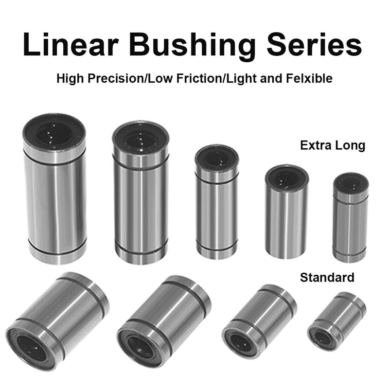 Linear Ball Bearings, LM5UU 5mm Linear Motion Bushing Double Side Rubber Sealed Rod Liner Shaft Parts for CNC Machine 3D Printer 12 Pack