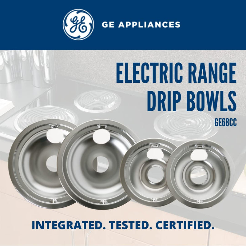 GE GE68C OEM 6" and 8" Drip Pan Kit (Chrome) Appliances Electric Range or Stoves Kitchen