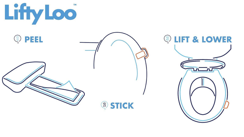 Toilet Seat Handle - Lift More, Less Mess -Easy Application 2 Pack White 2pk