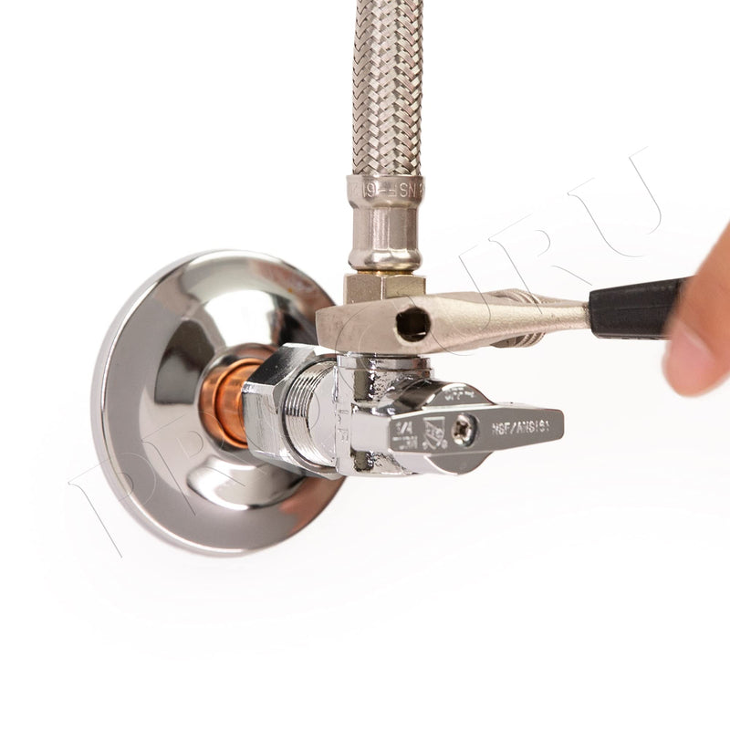 [10-Pack] PROCURU Heavy Duty Angle Stop Valve 1/2" Nominal (5/8" OD) Compression x 3/8" OD, 1/4-Turn Operation (PCAS12-10P) 10