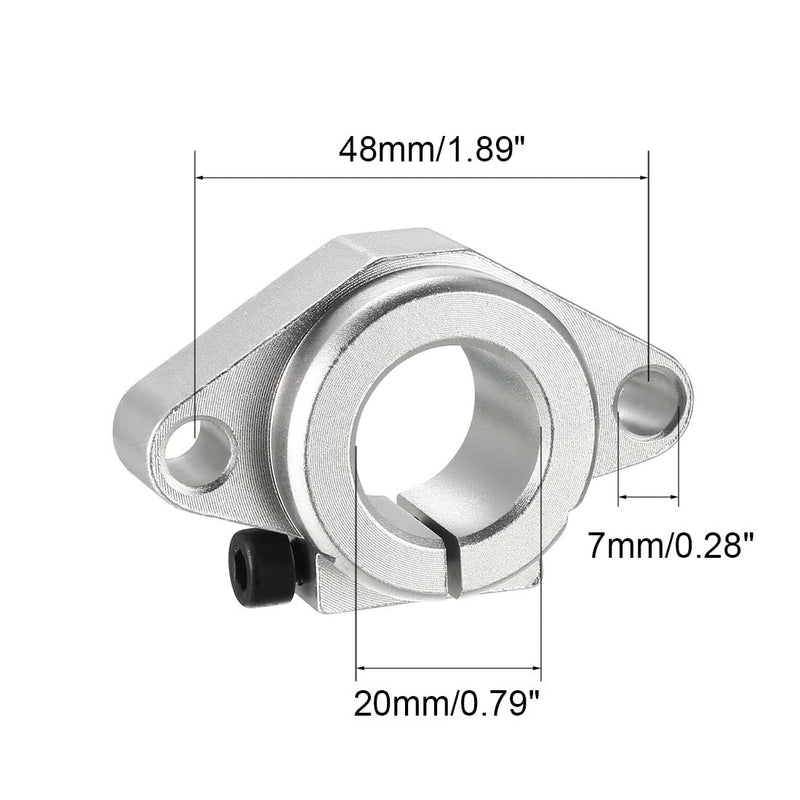 4pcs SHF20 Aluminum Linear Rod Rail Shaft Support 20mm Linear Motion Guides for CNC 3D Printer 20mm/0.79inch SHF