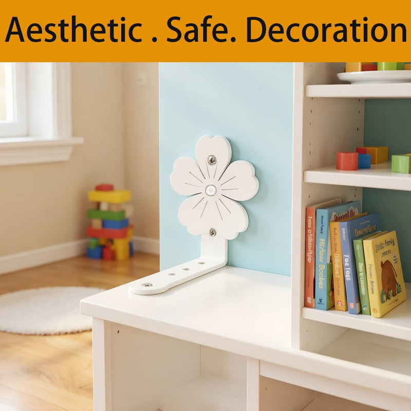Furniture Anchors for Baby Proofing – Heavy-Duty Wall Anchors to Secure Dresser, Cabinet, Bookcase,Securing 800 lbs Decoration Aesthetic Creative Ideas (4 Pack) 4 PACK