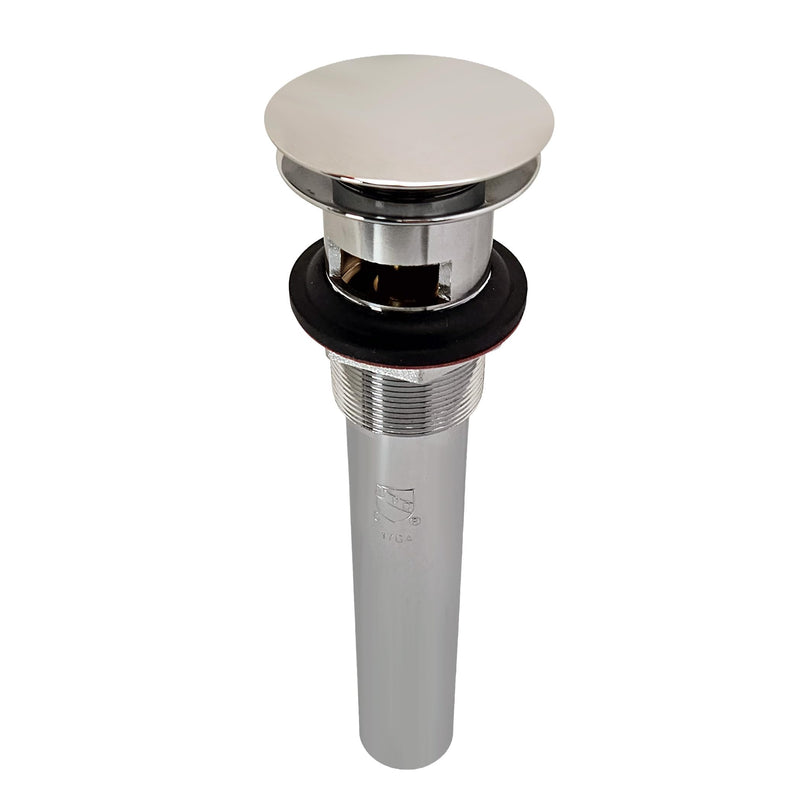 Westbrass D410A-05 Euro Mushroom Lavatory Drain with Overflow Holes - Exposed, Polished Nickel