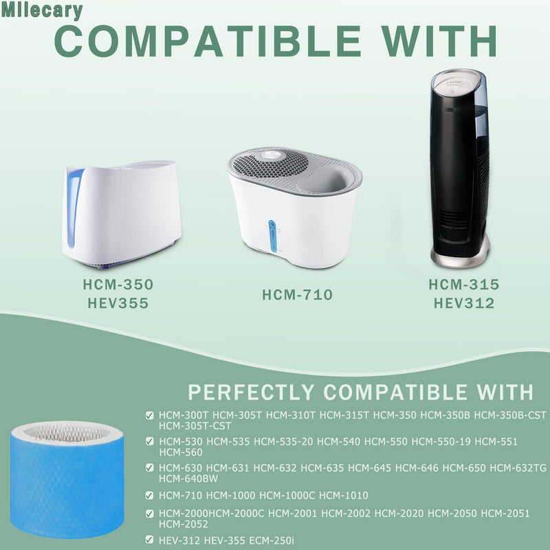 HAC-504 Replacement Wicking Filter A, Compatible with Honeywell Humidifier HAC-504, HAC-504AW, HAC504V1,HCM350, HCM-350W, HCM-300T, HCM-315T, HCM-600, HCM-710, 4 Pack