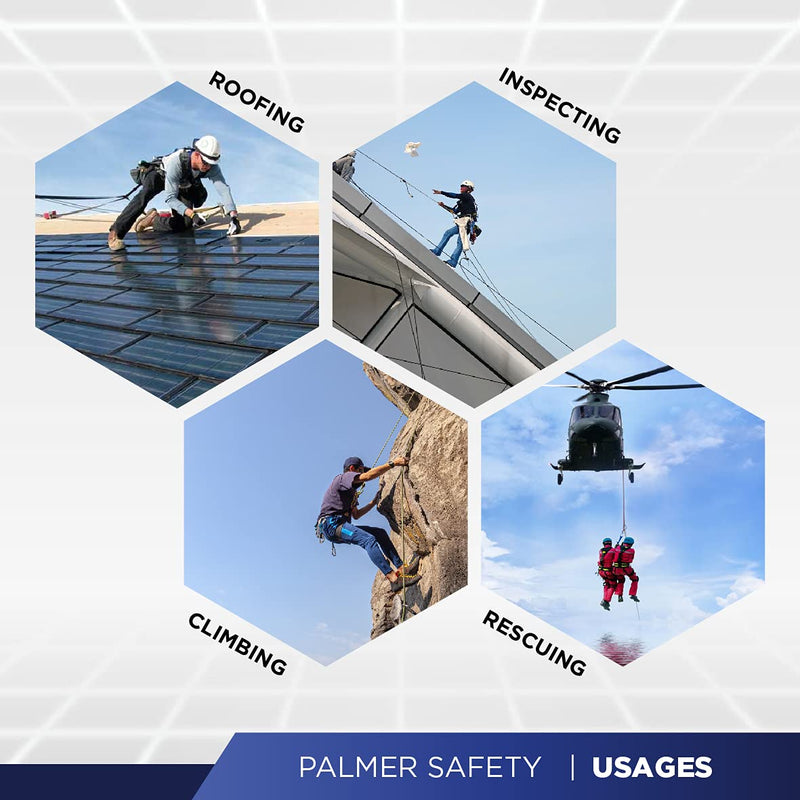 Palmer Safety 18" D-Ring Extender Fall Protection with 3/4" Snap Hook and D-Ring, Polyester Webbing with Chafe Guard, OSHA/ANSI Compliant 1