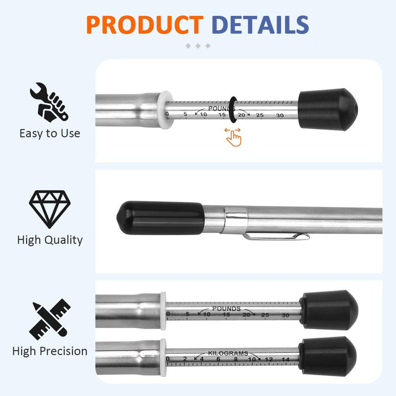 Door Pressure Gauge 0-35 Lbs with Plastic Protective Tube，Door Testing Tool That Meets ADA Requirements