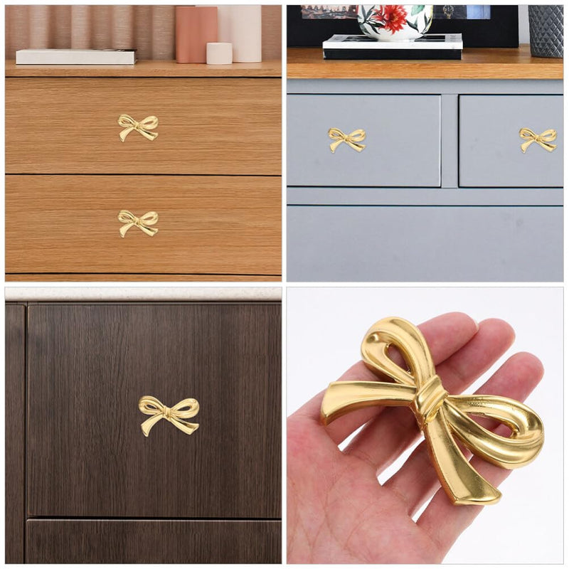 DOITOOL Bowknot Cabinet Knobs 2.75In Decorative Brass Pull Handles for Kitchen Cupboard Dresser Drawer Wardrobe Hardware Set