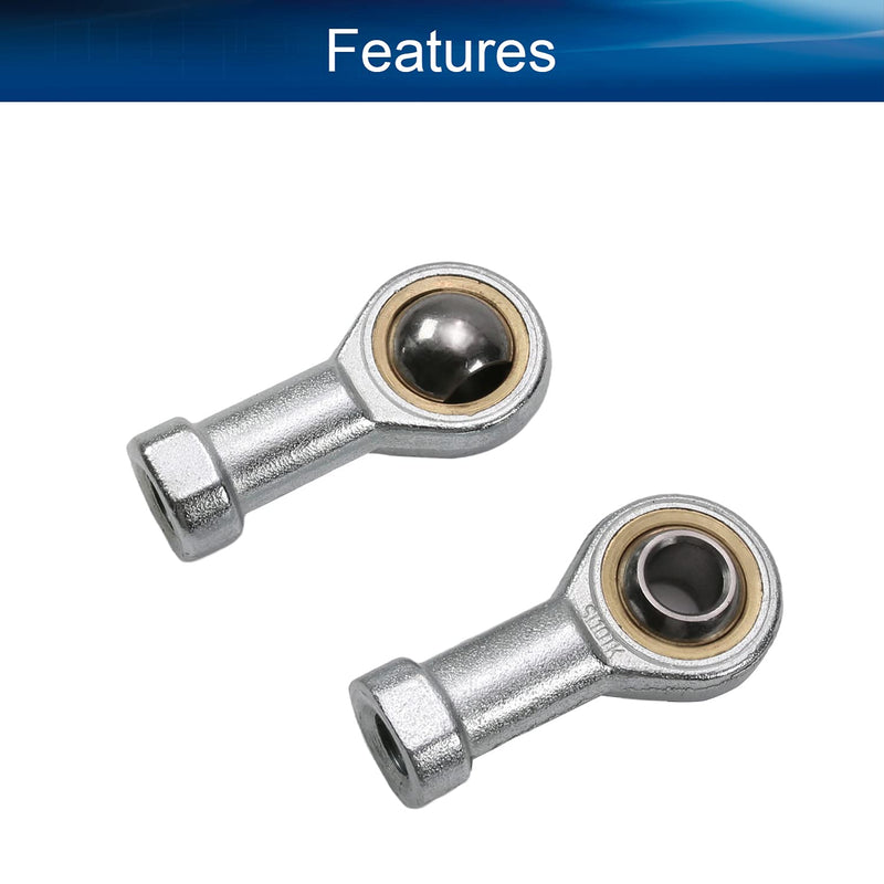 Bettomshin 2Pcs SI10T/K M10 Rod End Ball Bearing 10mm Fisheye Female Thread Connector Joint Bearing Right Hand Rod End Bearing