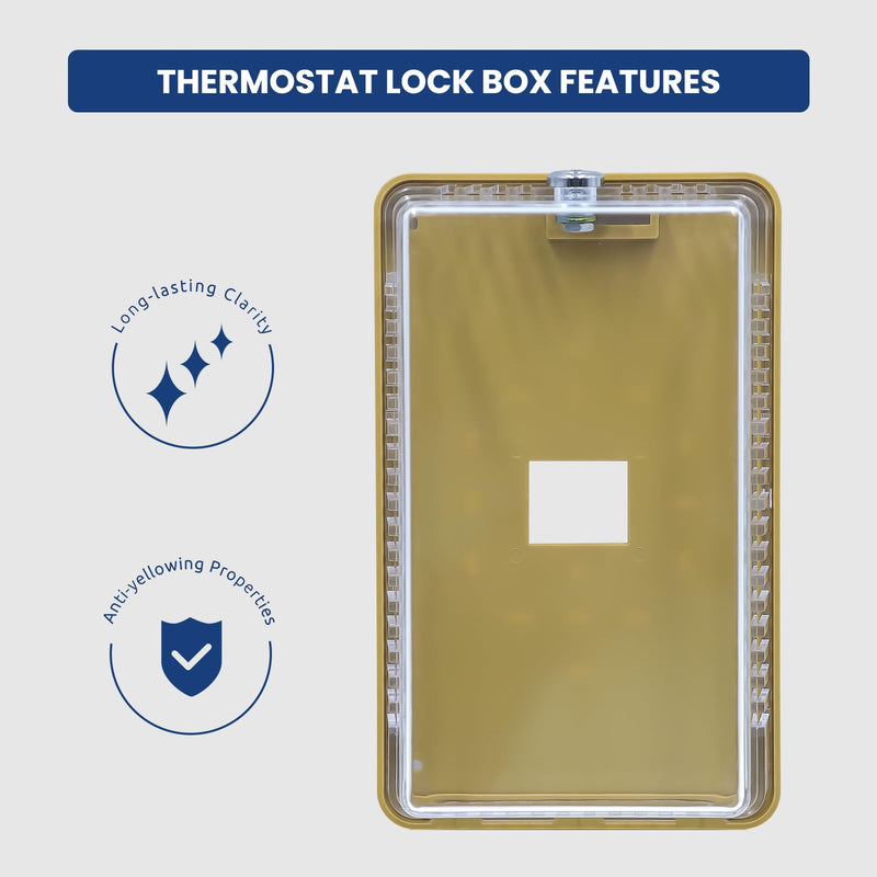 Thermostat Lock Box with Key 10" L x 6.2" W x 3.8" H, Large Thermostat Guard for Thermostat on Wall, Lock Box for AC Thermostat