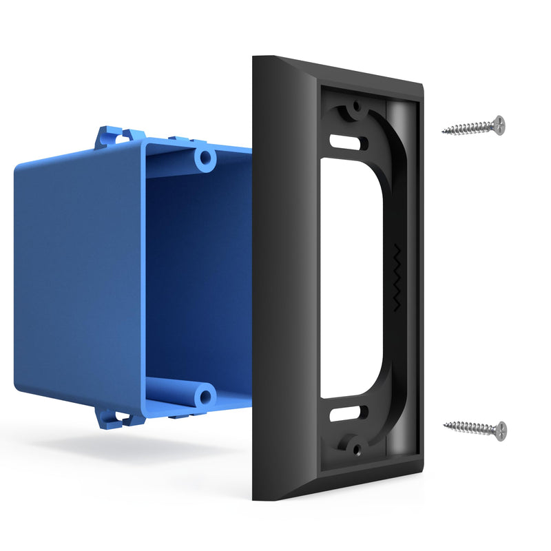 Ring Doorbell Mount - Hidden River Lab genuine Wall plate for Ring Wired Doorbell PRO (formerly Ring PRO2) - Premium adapter plate - Black