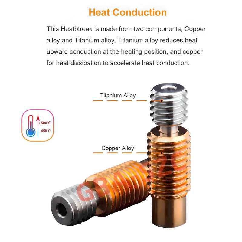 Upgrade Prusa i3 MK3s+ Hotend Plated Copper 24V 40W Kit,V6 Bi-Metal Heatbreak,Plated Copper Heater Block,Plated Copper Nozzle 0.4mm for Prusa i3MK3,MK3S,MK3S+3D Printer for V6 Hotend Kit. Prusa MK3 Hotend Plated Copper Nozzle Kit