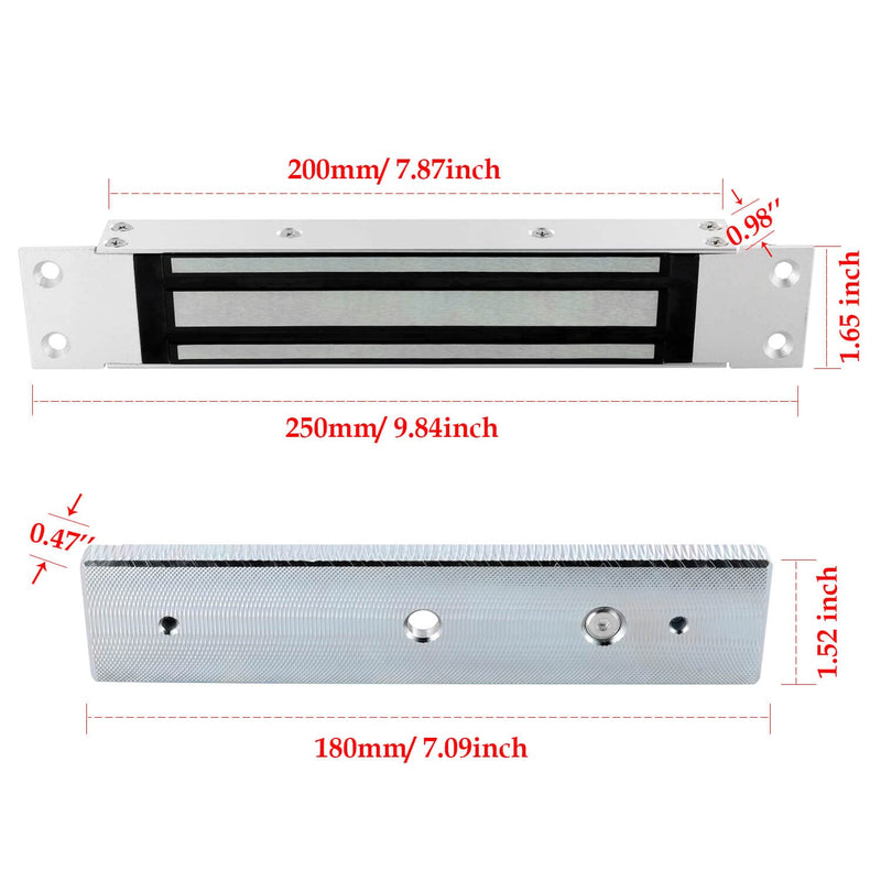 Electromagnet Flush Mount 280KG 600LBS Holding Force Embed Electric Magnetic Door Lock Waterproof 12V DC Fail Safe for Door Access System 280KG/600LBS