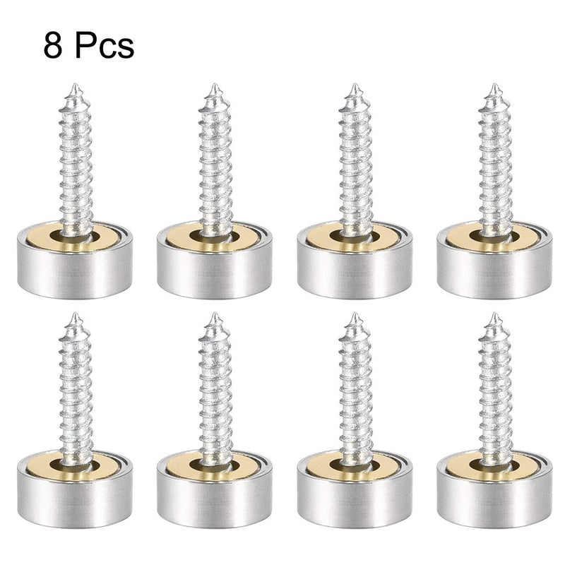 uxcell Mirror Screws Decorative Caps Cover Nails Brushed Stainless Steel 12mm 8pcs