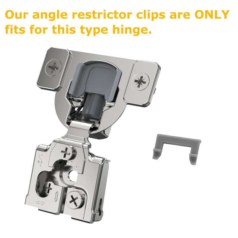 Furniware 30 Pack Cabinet Door Angle Restriction, 86 Degree Angle Restriction Hinge Clip for Soft Close Cabinet Hinges, Hinge Opening Angle Restrictor Clip, Nylon 86° Restrictor Clips