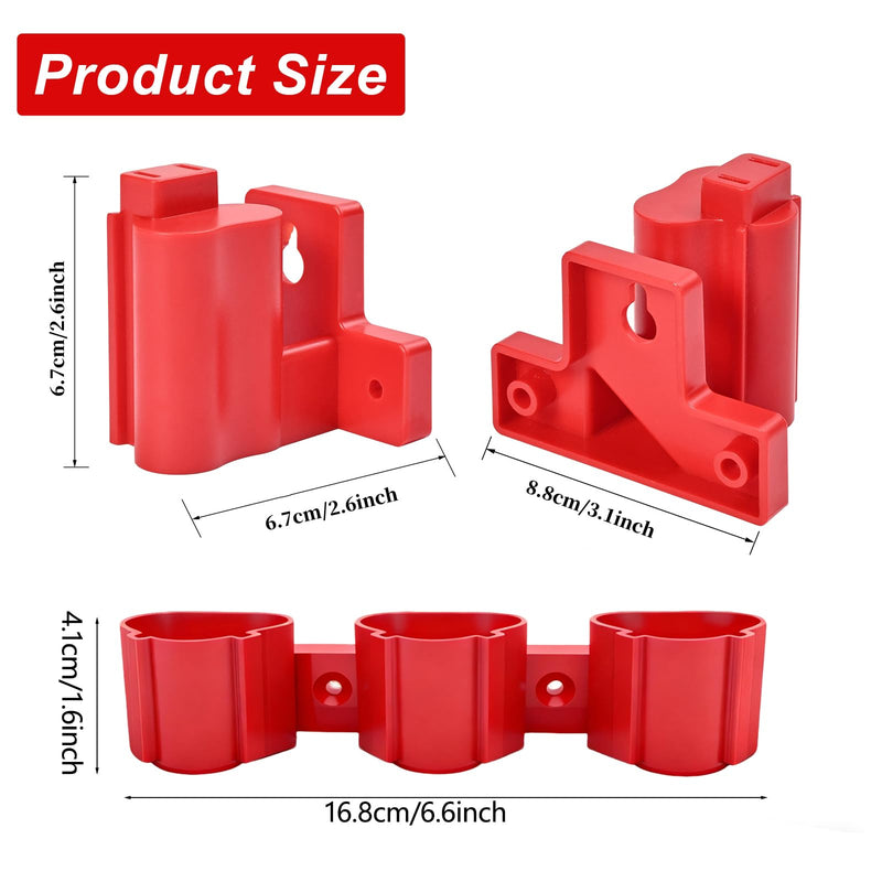 Tool Holders and Battery Holder Compatible Milwaukee M12 12V Wall Mount Plastic Hanger Battery Drill Tool Storage for Shelf Work Van Toolbox with 22 Screws