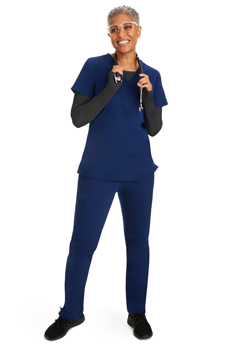 Healing Hands Mackenzie Women's Underscrub, Long Sleeve Tee with Thumbholes, Modern Fit Fabric Blend 5051 X-Large Black
