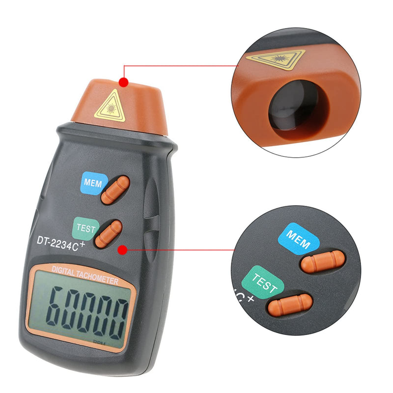 Digital Tachometer, Handheld Non LCD Photo Sensor Tachometer Mini RPM Tester Meter Gauge for Small Engines
