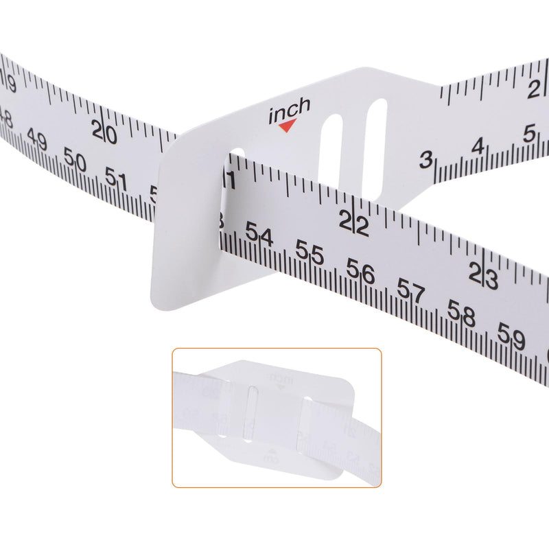 HARFINGTON 6Pcs Head Circumference Tape 24"(60cm) Flat Plastic Measuring Rule Measure for Child Head Arm Circumference, White 2cm 6