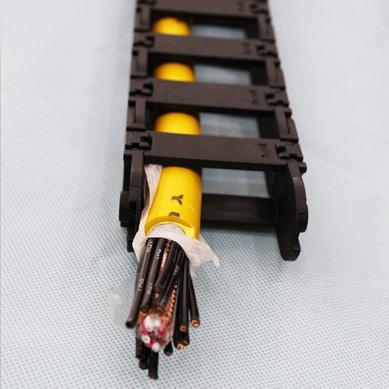 URBEST 15mm x 40mm Black Plastic Flexible Nested Semi Closed Drag Chain Cable Wire Carrier 1M for Electrical Machines 15x40mm