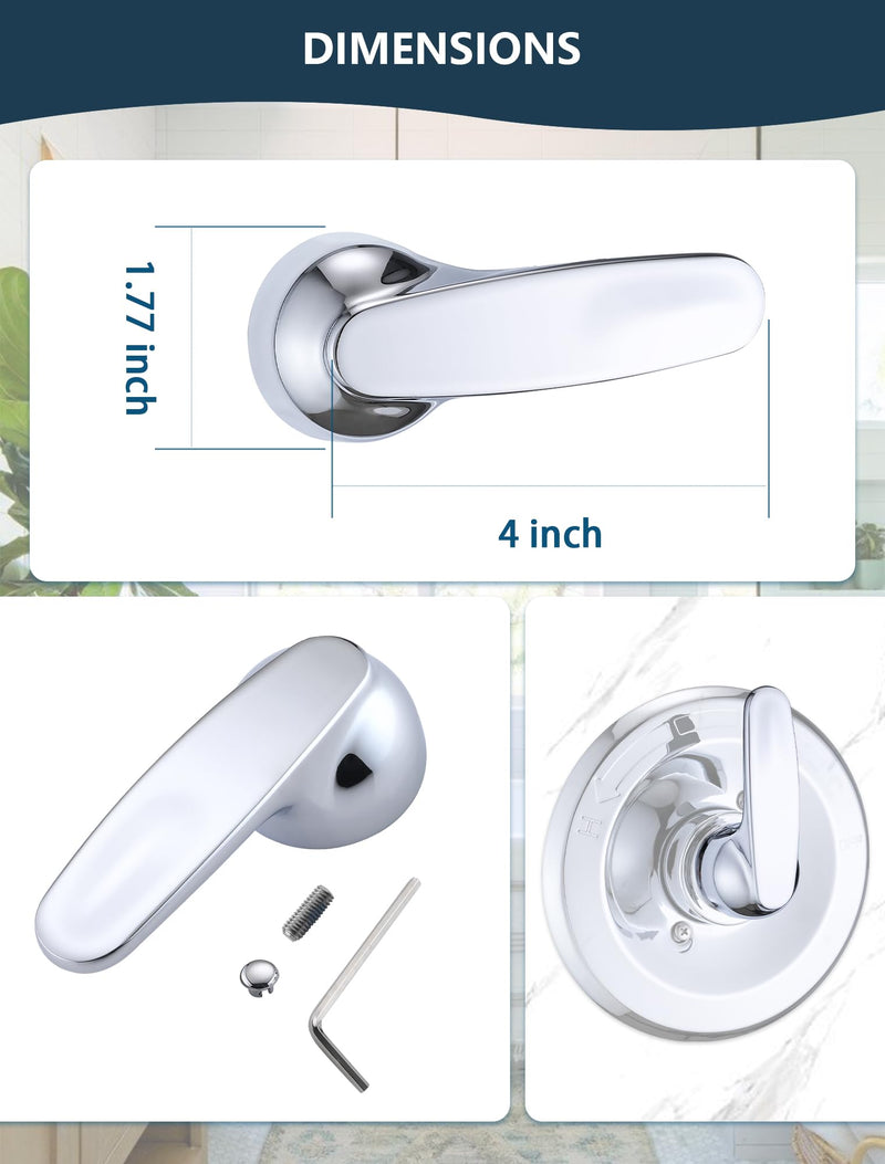 Replacement Metal Lever Handle for Delta H79 1300/1400 Series - Single Tub Faucet Handle Kit, Durable Zinc Alloy Construction, Easy DIY Installation Chrome