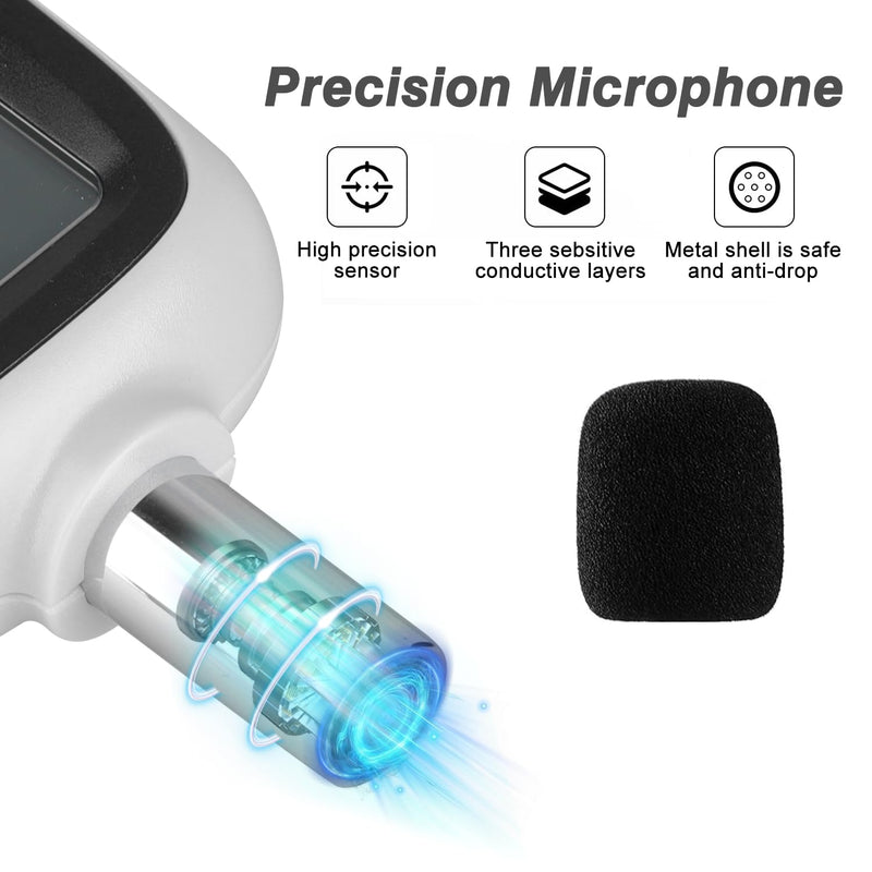 Decibel Meter, Digital Noise Meter, Range 30-130dB(A) db Meter, Portable SPL Meter (Sound Pressure Level Meter), Noise Volume Measuring Instrument