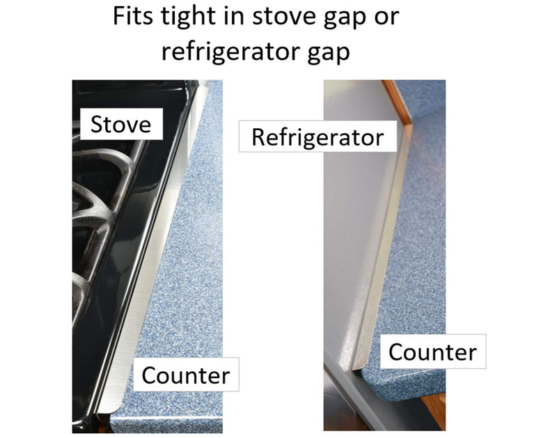 Stove Gap Covers - 316 Stainless Steel, 23.4" | Oven Side Gap Filler | Range Trim Kit | Guard Between Stove Top & Counter 23.4" (regular)