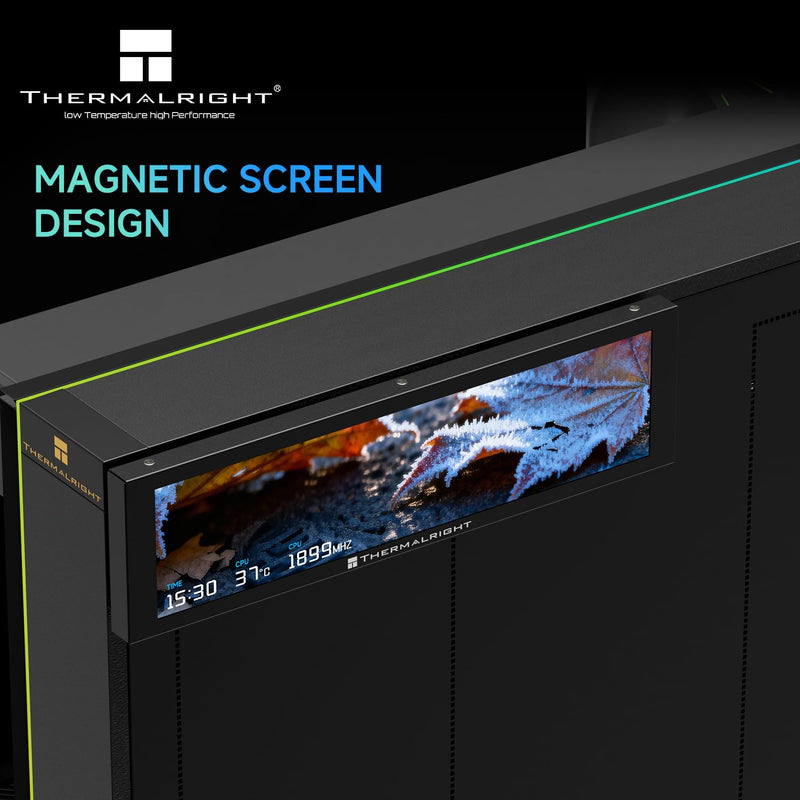 TR Thermalright Trofeo Vision 9.16 LCD Black, 1920x480 Resolution-Support Switching Between Multiple Dynamic Images/Videos,Magnetic Display Screen-9.16in,Customize Display-Image/Video TV 9.16 LCD BLACK
