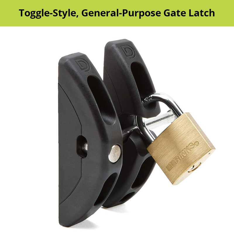 D&D TECHNOLOGIES TL01 T-Latch Action Gate Latch, Padlock Gravity Gate Latch, for Any Square Metal, Wood, Vinyl Gates