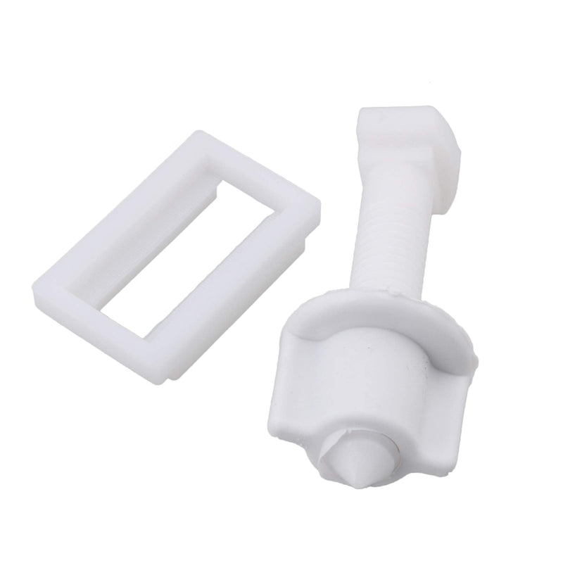 Etfbuy 5Pairs Rectangular Seat Hinge Bolt Screws Plastic Fixing Hinge with Nut and Washer Split Toilet Replacement Parts