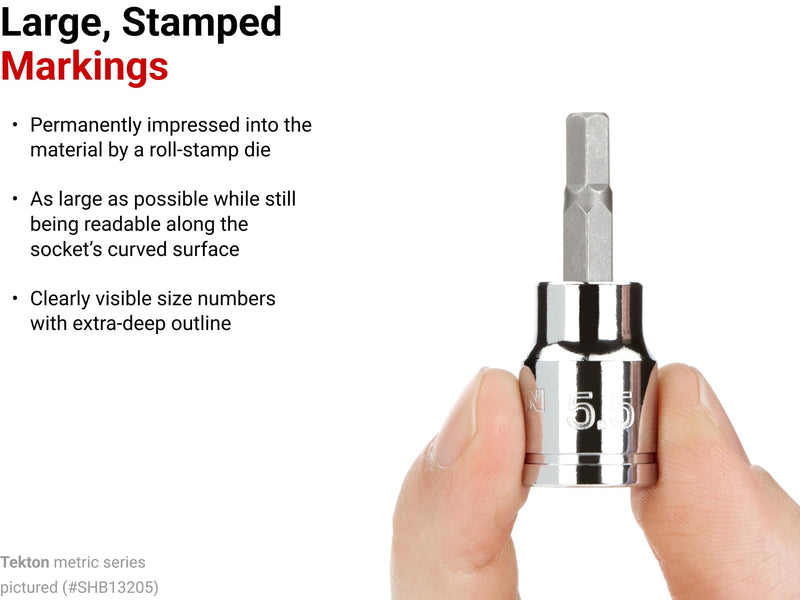 TEKTON 3/8 Inch Drive x 5 mm Hex Bit Socket | SHB13204 Standard