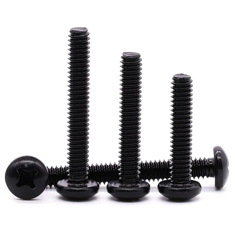 #6-32 x 1-1/4" Pan Head Machine Screws Black, Phillips Drive, 304 Stainless Steel 18-8, Black Oxide Coated Finish, Corrosion Resistant Round Head Machine Screws, Full Thread, Coarse Thread, 100 PCS #6-32 x 1-1/4"