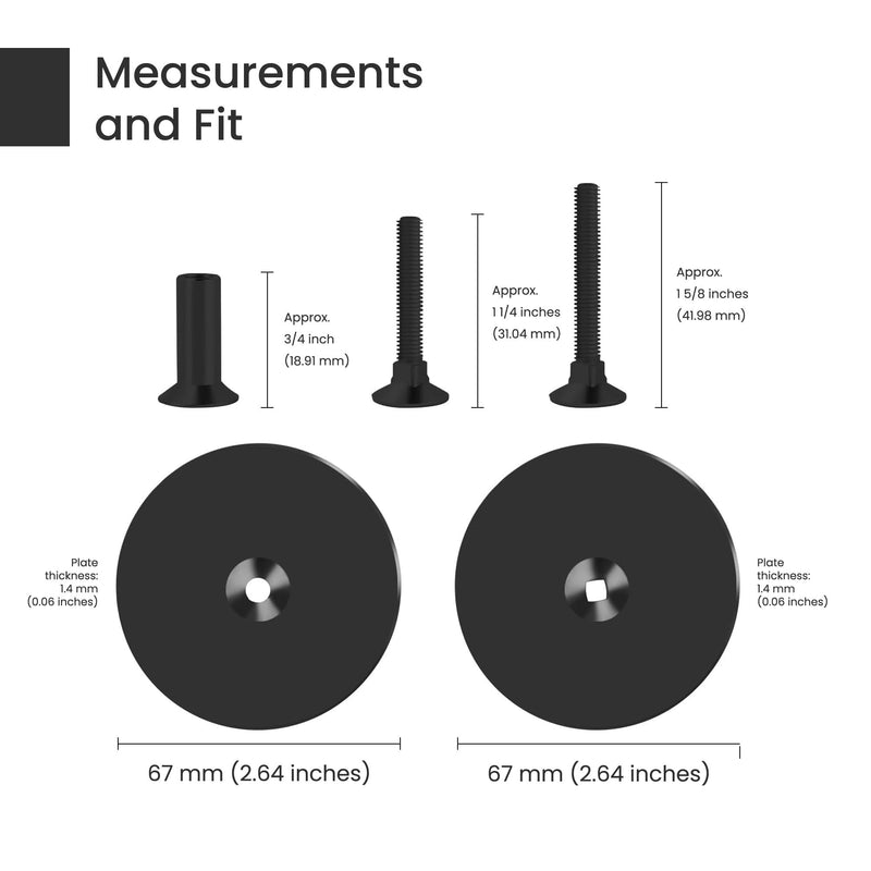 Door Hole Cover Plate 3 Pack, Matte Black Deadbolt and Door Knob Hole Cover with Screws, Metal Door Lock Cover Plate for Interior and Exterior Doors, Fits Standard Door Holes