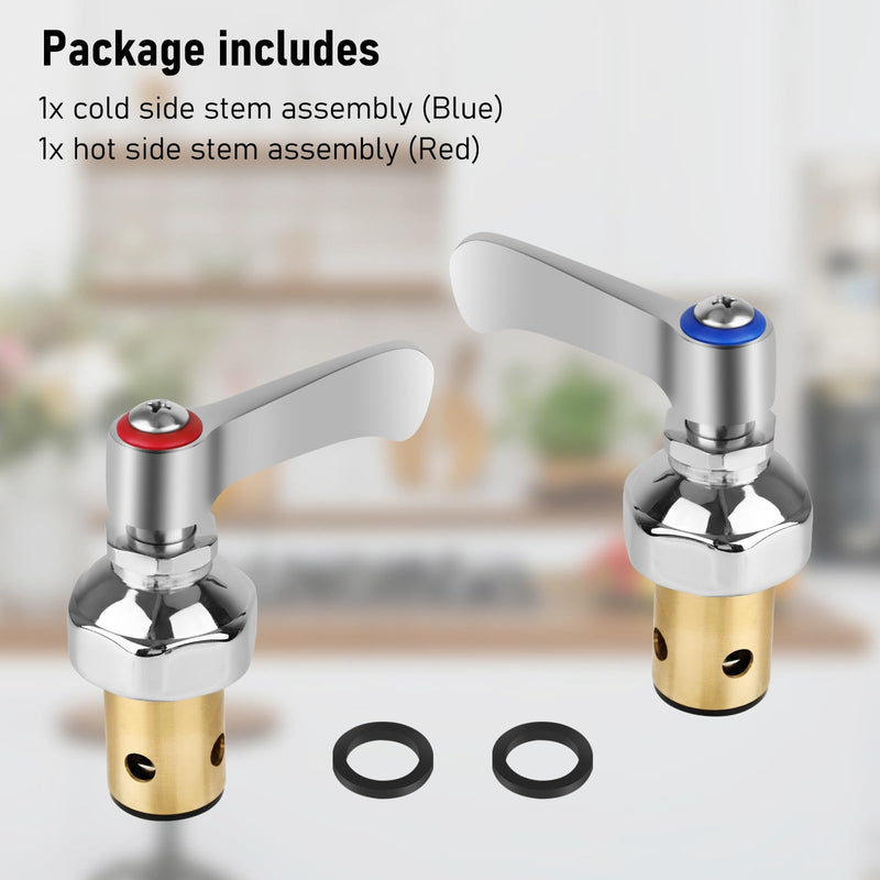 Handle Stem Assembly Hot & Cold Fits for T&S Brass Faucets Replace 002713-40 002714-40, Spindle Assembly Cartridge Faucet Valve Replacement Part