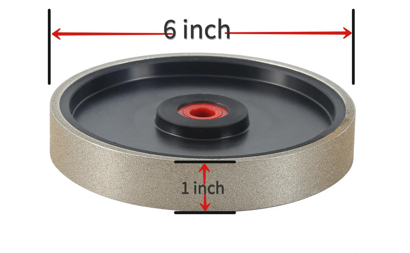CBN Grinding Wheel with 6 inch, Plastic Body,Adjustable Bore,1'' Wide, Suitable for high-Speed Steel,for All Kinds of 6 inch Bench Grinders(150 Grit) 150 Grit