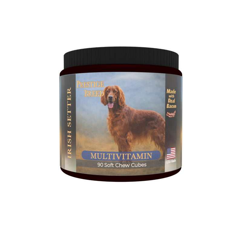 Irish Setter Multivitamins, 90 Count, Made in the USA with Real Bacon.