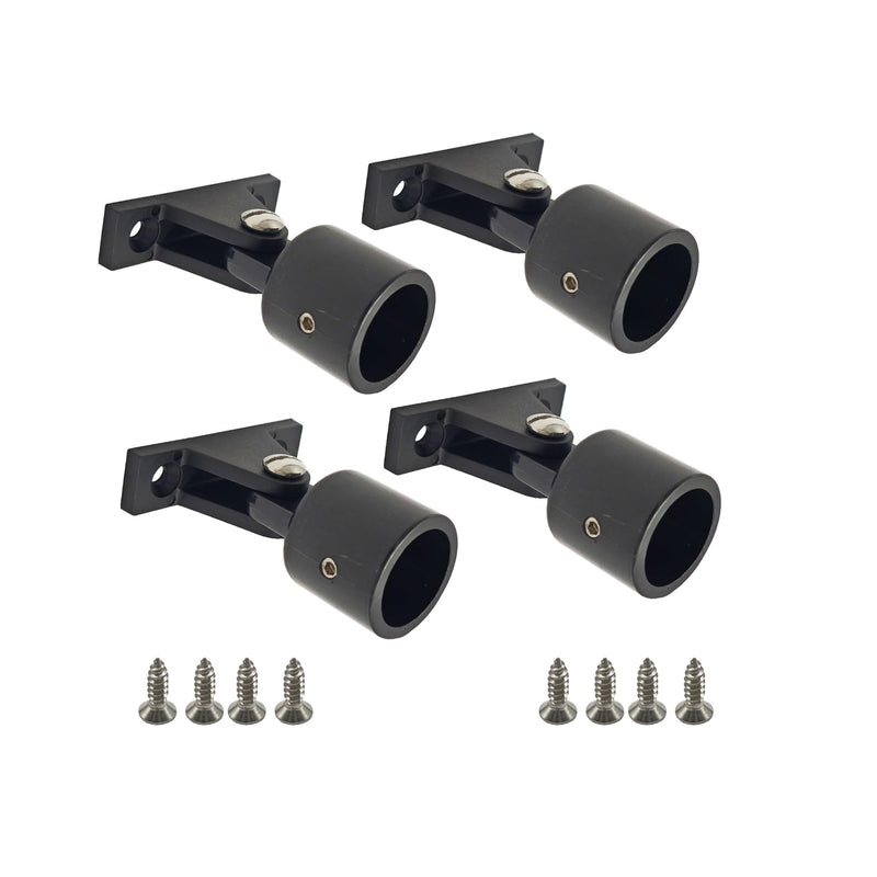 4 Sets Nylon 1 Inch Bimini Top Eye End Tube Slide Cap + Boat Deck Hinge Mount Marine Hardware W/Screws