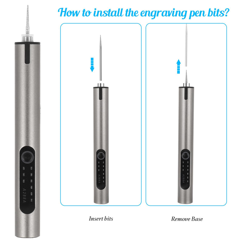 CHEGIF Engraving Pen, USB Rechargeable Cordless Engraver Pen with 51 Bits & LED Light Customizer Engraving Pen for Metal, Wood, Glass and Plastic Portable Engraving Kit for DIY Etching Gifts