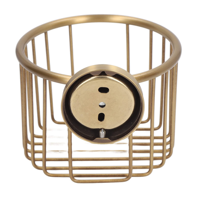 Brass Antique Toilet Roll Holder, Wall Mount No Punch Shiny Rusty resistants with Accessories for Bathroom Tissue Roll Dispenser