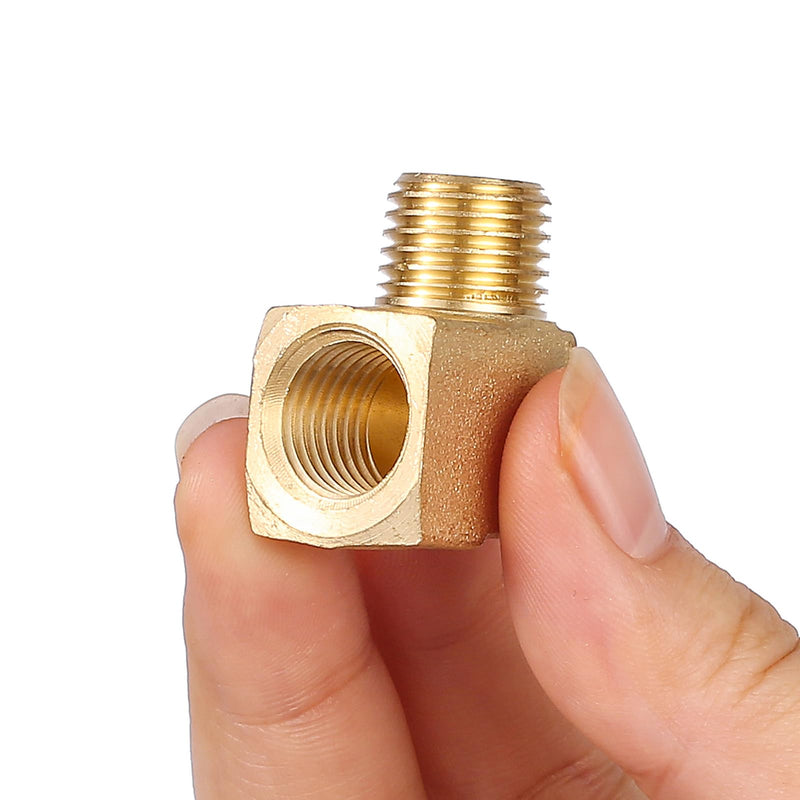 2 Pack Brass Fitting,1/4" NPT Male Pipe to 1/4" NPT Female Pipe, 90 Degree Barstock Street Elbow 2 Pack 1/4 npt elbow
