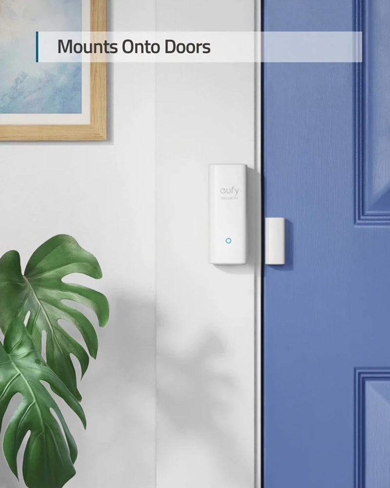 eufy Security Entry Sensor, Detects Opened and Closed Doors or Windows, Door Monitoring, Sends Alerts, Triggers Siren, 2-Year Battery Life, Indoor Use Only, Requires HomeBase, 24/7 Monitoring Optional white
