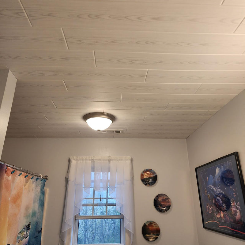 A La Maison Ceilings WPab-12 Hand Painted Foam Wood Ceiling Planks 39 in x 6 in, Antique Brass, Pack of 12