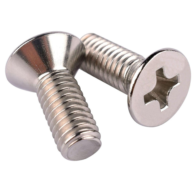 20Pcs 1/4-20 x 1 UNC Phillips Flat Countersunk Head Machine Screws, 304 Stainless Steel 18-8, Full Thread, Coarse Thread 1/4-20 x 1" (20PCS)