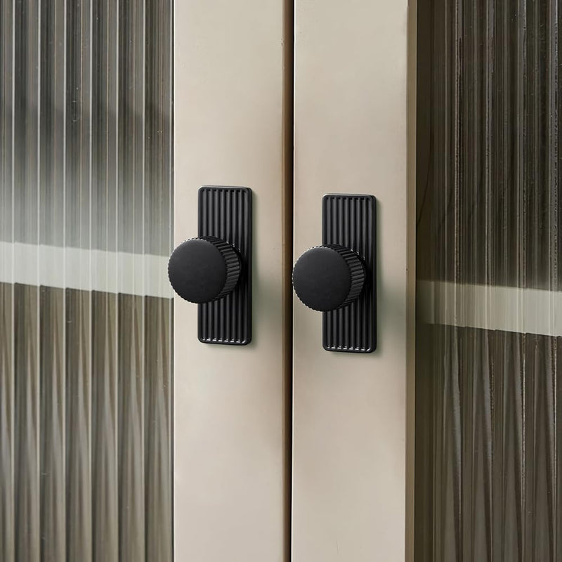 Goo-Ki Black Zinc Alloy Cabinet Knob with Backplate - Single Hole Center Cabinet Pull Hardware for Bedroom, Kitchen, 2 Pack（9596-G） BackPlate G