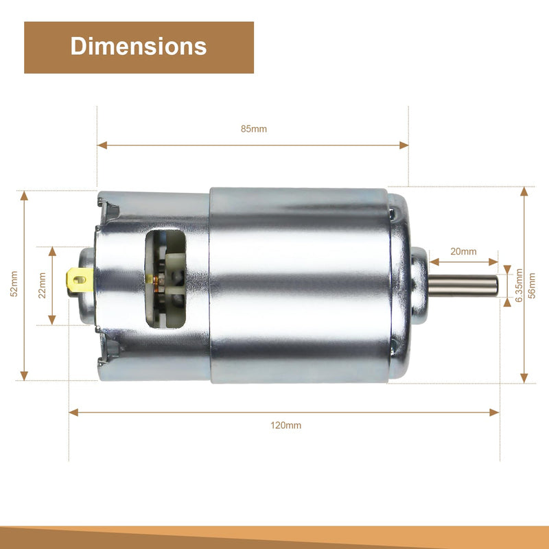 RATTMMOTOR DC Motor CNC 997 Spindle Motor 400W 12-48VDC 0.99N.m 5000-20000RMP Double Ball Bearing, Diameter 52mm for DIY Mini CNC Router Lathes Milling Engraver Polishing Machine