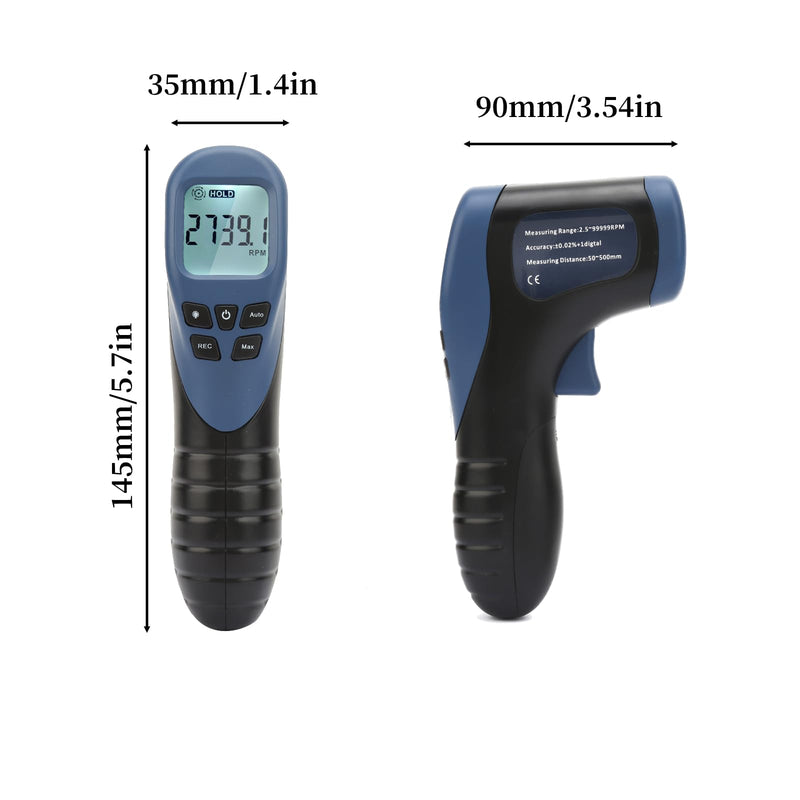 Digital LCD Photo Tachometer, TL900 Tachometer Automotive Digital Non RPM Meter Handheld Tachometer Speed Gauge Tester (Battery not Included)